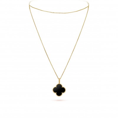 VAN CLEEF ARPELS MAGIC ALHAMBRA LONG NECKLACE, 1 MOTIF - YELLOW GOLD, ONYX  VCARO49M00